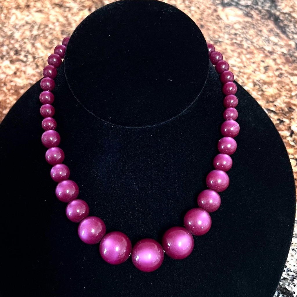 Purple Moonglow Graduated Beaded Necklace